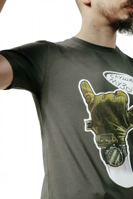 Футболка MILGEAR, Слушаешь музыку (Olive, S)