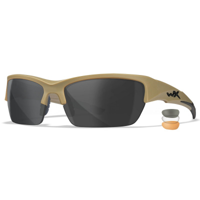 Баллистические очки Wiley X, VALOR 2.5mm, Grey/Clear/Light Rust Lens Tan Frame