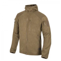 Флисовая куртка Helikon ALPHA HOODIE Jacket - Grid Fleece, Coyote
