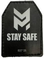 Патч ММ Stay Safe, чёрный-белый