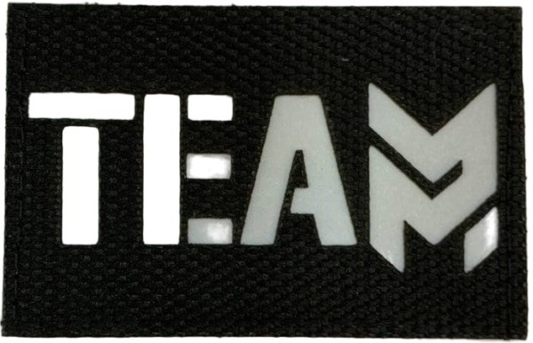 Патч TEAM малый, чёрный-светоотражающий