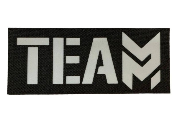 Патч ТЕАМ большой, чёрный-светоотражающий