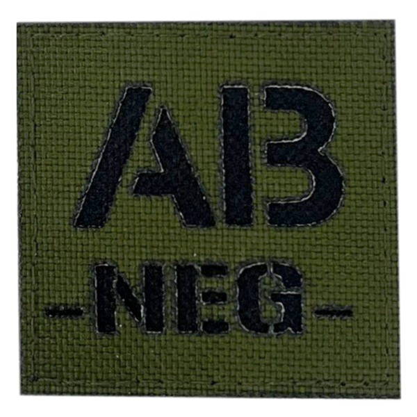 Патч малый Группа крови четвертая отрицательная, олива