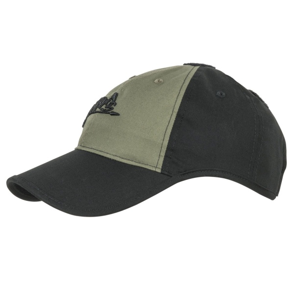 Бейсболка Helikon Logo Cap, PolyCotton Ripstop, Black/Olive Green