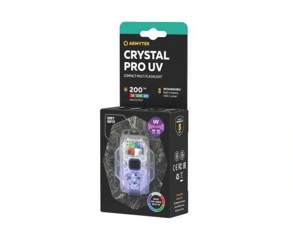 Фонарь Armytek Crystal Pro UV Серый