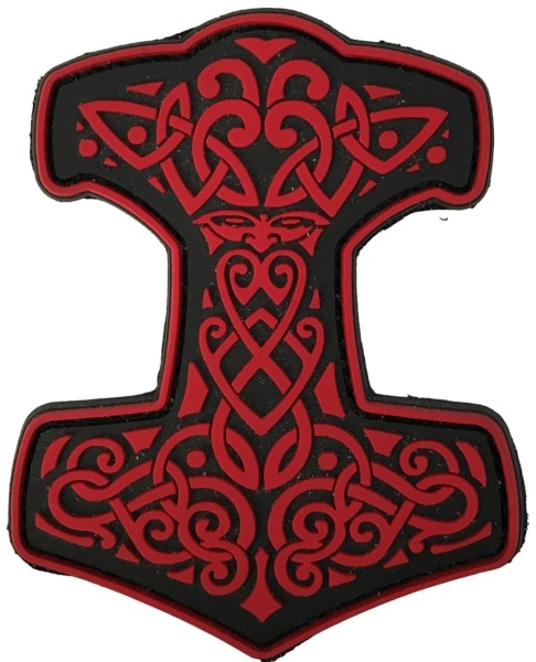 Патч Молот Тора резина, красный