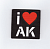 Патч Я люблю АК, черный-белый