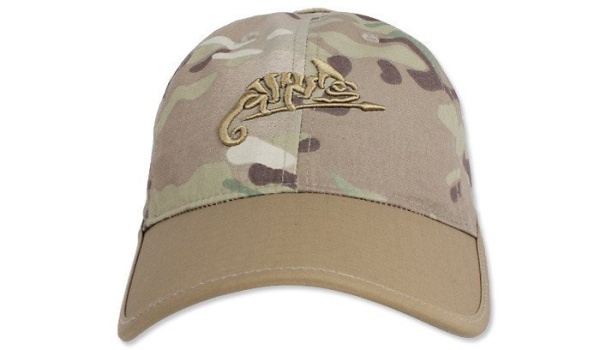 Бейсболка Helikon Logo Cap, PolyCotton Ripstop, Camogrom/Coyote