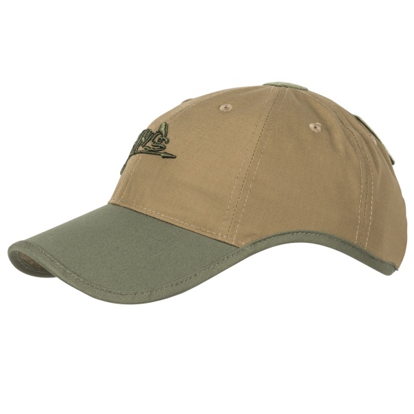 Бейсболка Helikon Logo Cap, PolyCotton Ripstop, Coyote/Olive Green