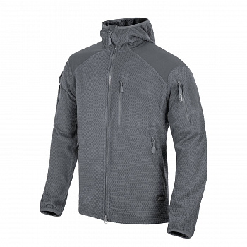 Флисовая куртка Helikon ALPHA HOODIE Jacket - Grid Fleece, Shadow Grey