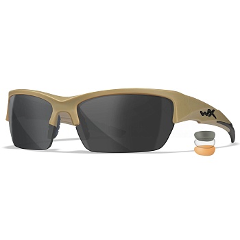 Баллистические очки Wiley X, VALOR 2.5mm, Grey/Clear/Light Rust Lens Tan Frame