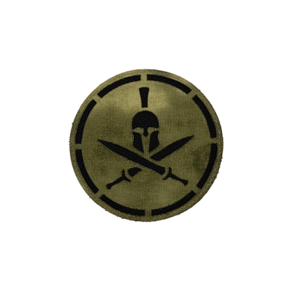 Патч Шлем спартанца new, мох-черный