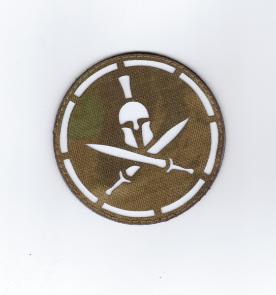 Патч Самурай, мох-белый