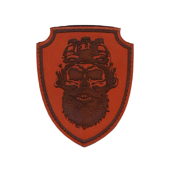 Патч Череп с ПНВ (щит) без надписи, кожа