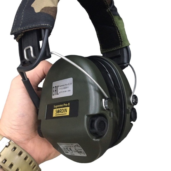 Наушники активные MSA Sordin Supreme with LED Pro-X (хаки\камуфляжная ткань)