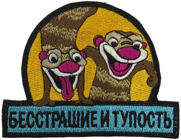 Патч Бестрашие и тупость, цветной