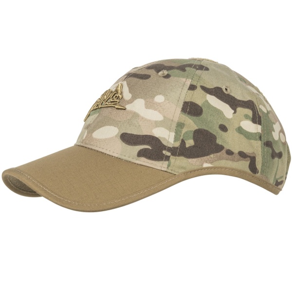 Бейсболка Helikon Logo Cap, PolyCotton Ripstop, Camogrom/Coyote