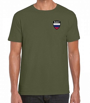 Футболка 5.11 Shield Russia Tee, короткий рукав, Military Green