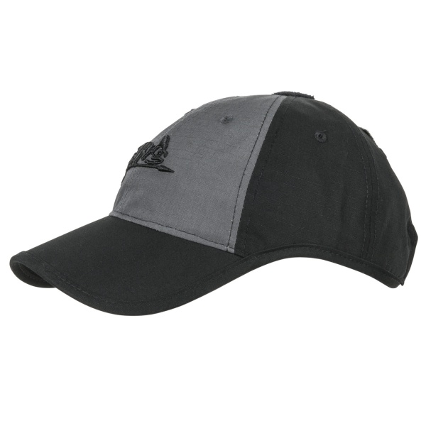 Бейсболка Helikon Logo Cap, PolyCotton Ripstop, Black/Shadow Grey